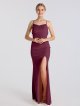 Long Sheath Scoop Neck Dress with Satin Straps AB202108