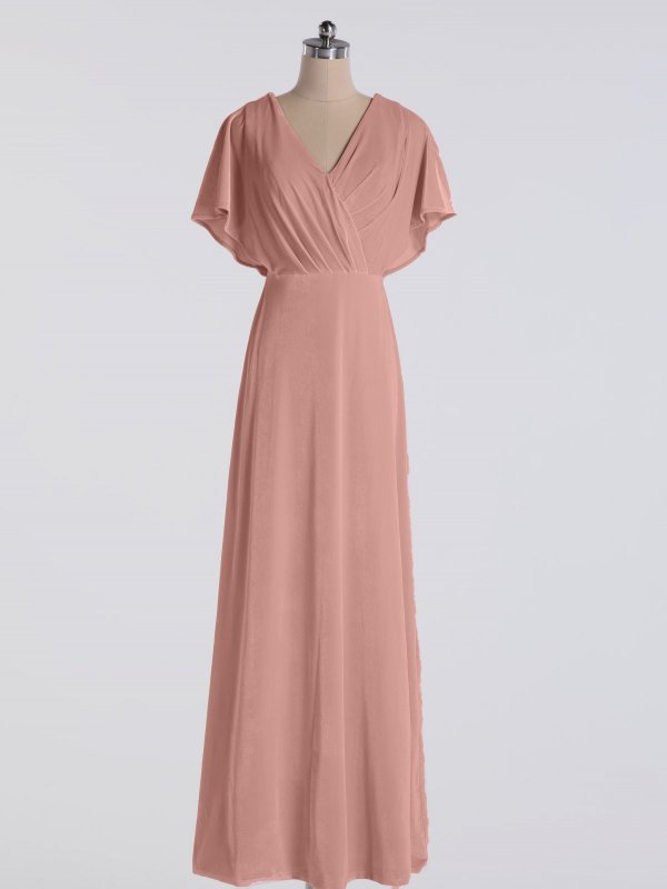 Luxurious Flutter sleeves V-neckline Velvet Dress AB202115