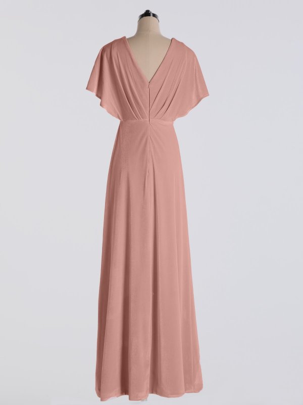 Luxurious Flutter sleeves V-neckline Velvet Dress AB202115