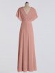 Luxurious Flutter sleeves V-neckline Velvet Dress AB202115