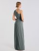 Elegant One Shoulder Long Stretch Mesh Bridesmaid Dress AB202046