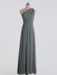 Elegant One Shoulder Long Stretch Mesh Bridesmaid Dress AB202046