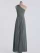 Elegant One Shoulder Long Stretch Mesh Bridesmaid Dress AB202046