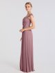 Long Mesh Dress With Lace Cap Sleeves And Front Slit AB202097