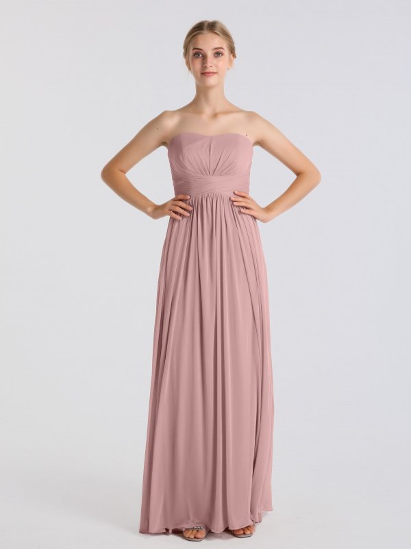 Flowy Strapless Sweetheart Neckline and A-Line Mesh Dress AB202071