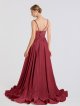 Splendid Deep V-neck Velvet A-line Prom Party Dress AB202176