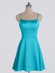 Short Scoop Neckline Satin Party Gown with Spaghetti Straps AB202175