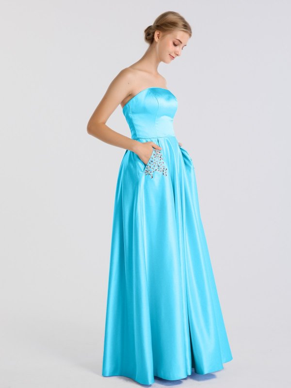 Modern Strapless A-line Prom Party Gown AB202166