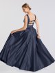 Modern Tank Plung V Neckline Long A-line Satin Prom Party Gown AB202167