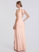 Mock-Neck Satin Long Bridesmaid Dress AB202121