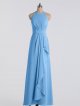 High Neck Long Crepe Bridesmaid Dress Style AB202080