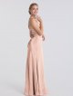 Long Sheath V Neck Velvet Party Gown with Crisscross Back AB202162