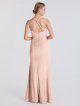 Long Sheath V Neck Velvet Party Gown with Crisscross Back AB202162