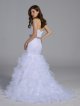 Organza Mermaid Wedding Dress with Ruffled Skirt AB202027