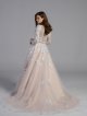 Illusion Sleeve Plunging Ball Gown Wedding Dress AB202002