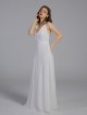 Crepe Wrap Gown with Jeweled Crisscross Low Back AB202013