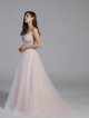 Sheer Beaded Bodice Organza A-Line Wedding Dress AB202004