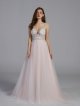 Sheer Beaded Bodice Organza A-Line Wedding Dress AB202004