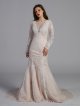 Long Sleeve Sheath with Illusion V-Neckline Wedding Dress AB202023