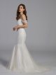 Swag Sleeve Layered Lace Trumpet Wedding Dress AB202039