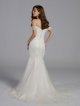 Swag Sleeve Layered Lace Trumpet Wedding Dress AB202039