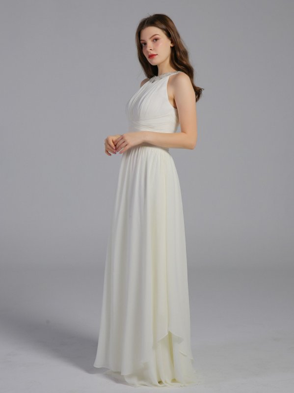 Long Chiffon Dress with Keyhole Detail AB202005