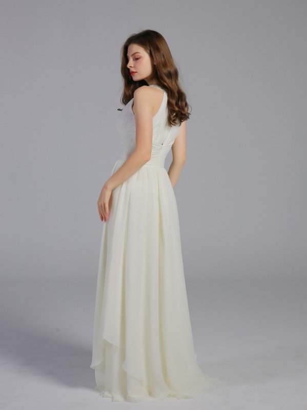 Long Chiffon Dress with Keyhole Detail AB202005