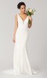 Gloria: Deep-V-Neck Long Wedding Dress KL-300108