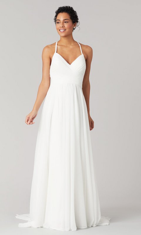 Madison: Chiffon Long Wedding Dress by KL-300142