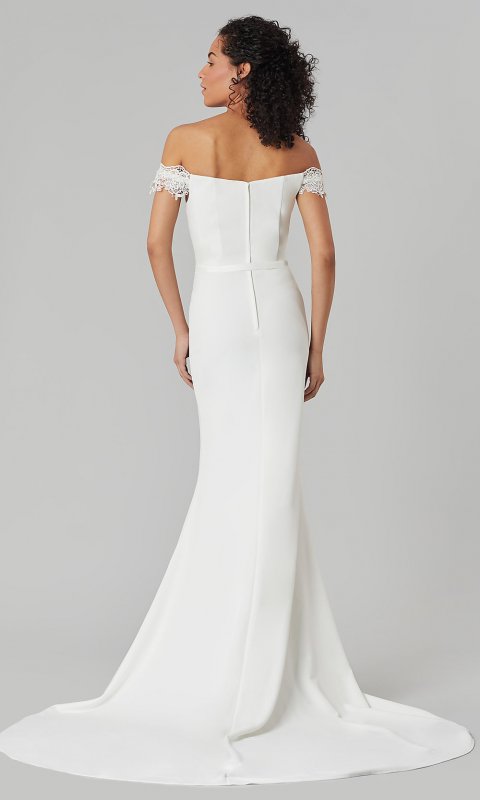 Jane: Long Off-the-Shoulder Wedding Dress by KL-300144