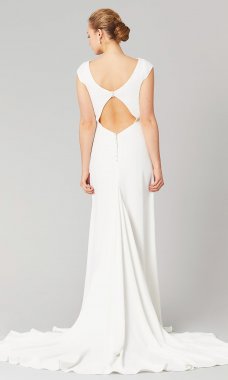 Hazel: Beaded Long Lace Wedding Dress by KL-300113