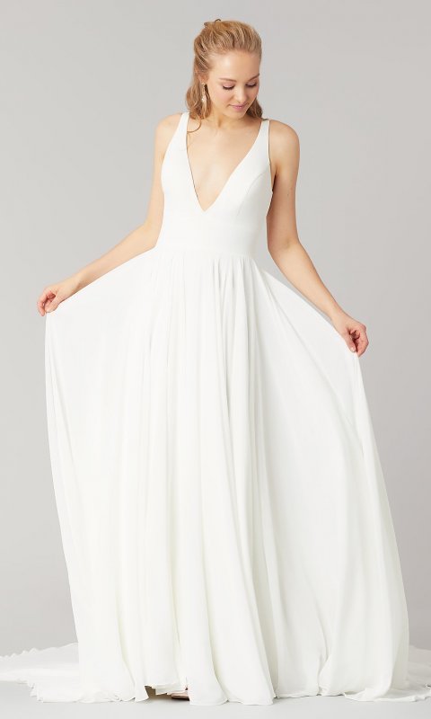Tanana: Open-Back Chiffon Wedding Dress by KL-300151