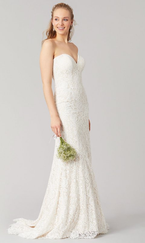 Jennifer: Long Lace Wedding Dress by KL-300153