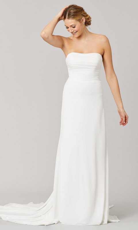 Amelia: Chiffon Long Wedding Dress by KL-300157