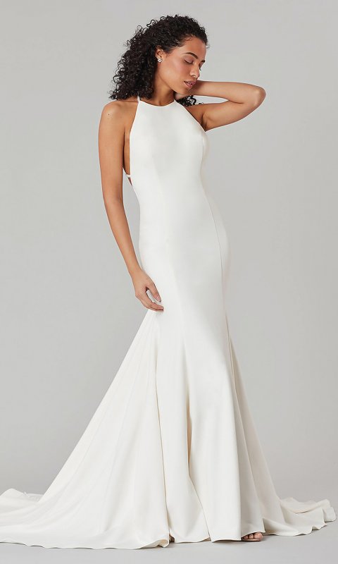 Sarah: Long Open-Back Mermaid Wedding Dress KL-300161