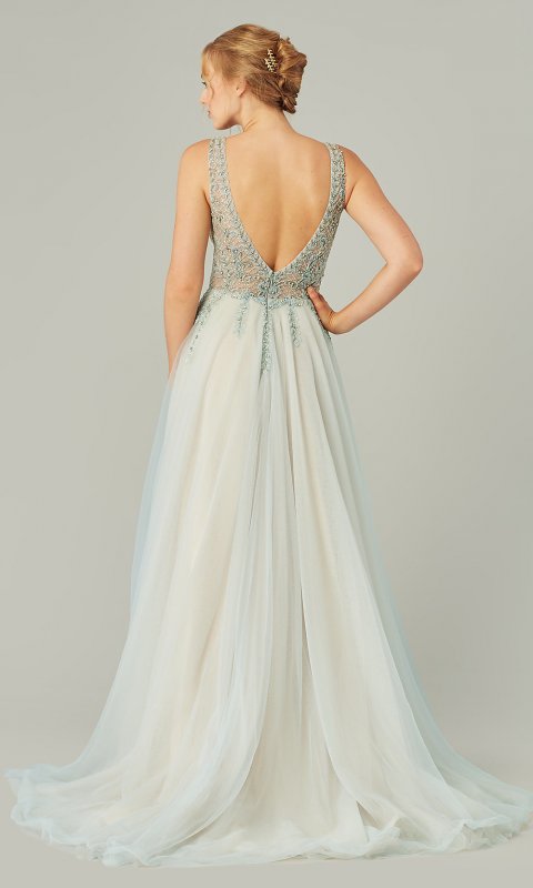 Zara: V-Neck Long Wedding Dress KL-300163B