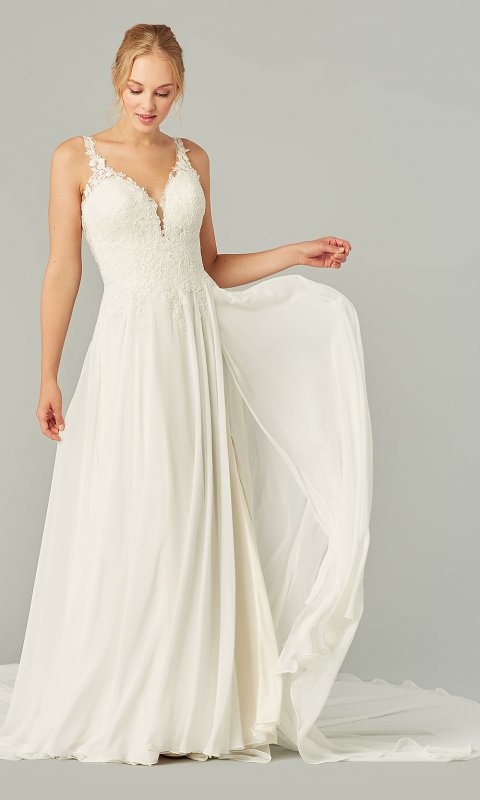 Thames: V-Neck Wedding Dress by KL-300168