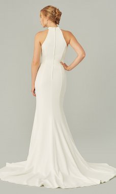 Beaded Plunge Illusion Bodysuit Wedding Dress MBSWG837