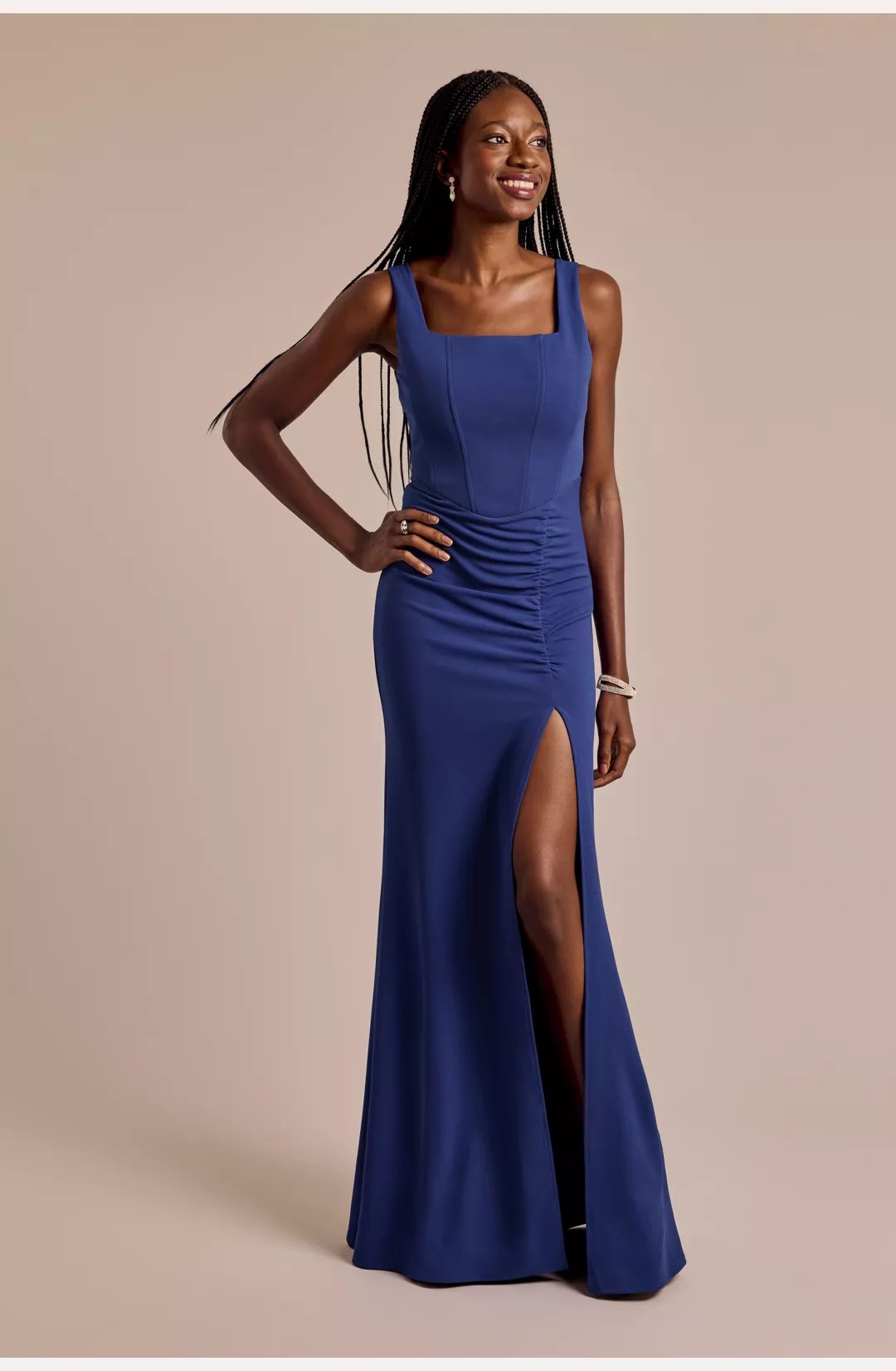 Crepe Corset Tank Sheath Dress STYLE# ASE3405