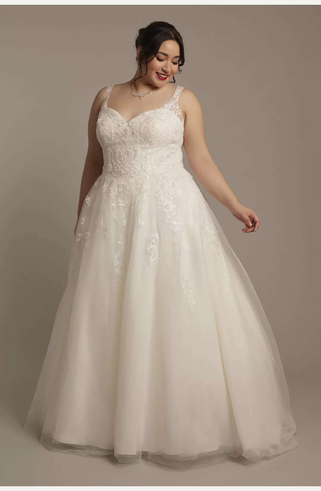 Lace Applique Tank Ball Gown Wedding Dress STYLE# CWG995