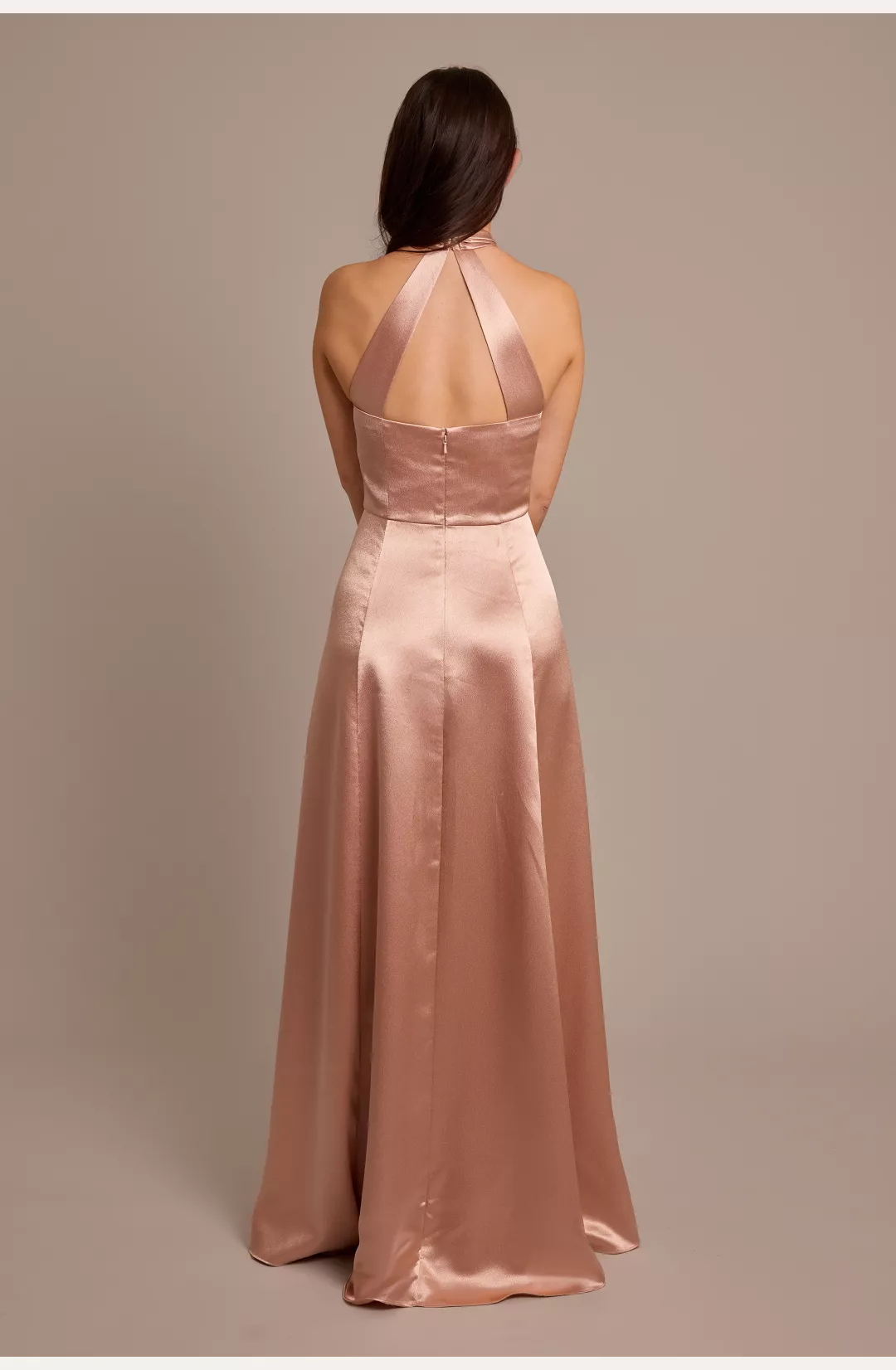 Luxe Charmeuse Halter Bridesmaid Dress STYLE# F20709