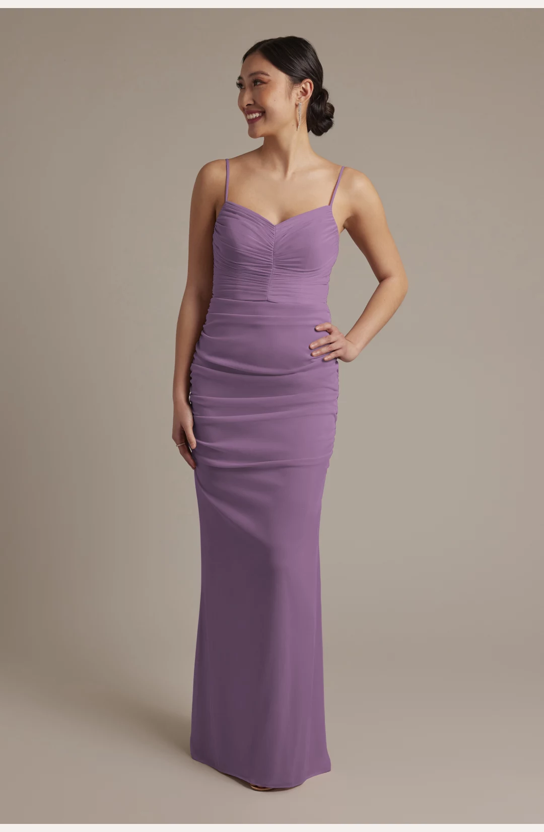 Mesh Ruched Sweetheart Bridesmaid Dress STYLE# F20736