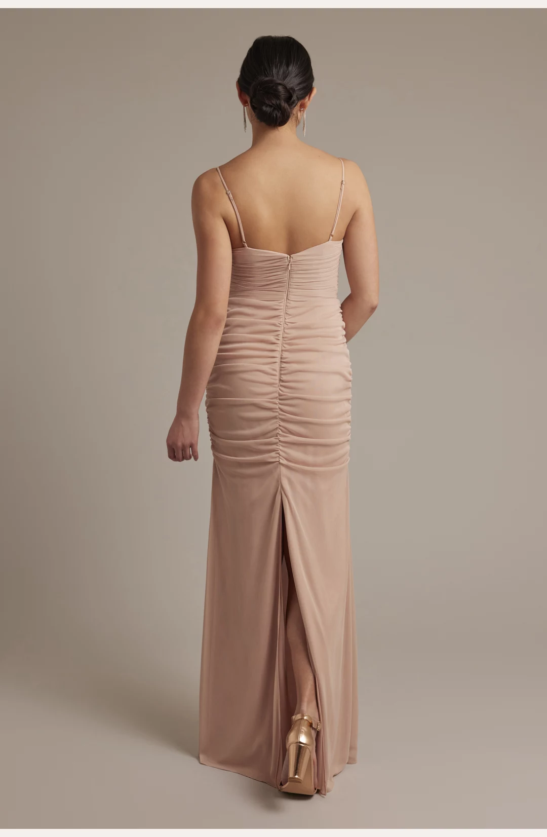 Mesh Ruched Sweetheart Bridesmaid Dress STYLE# F20736