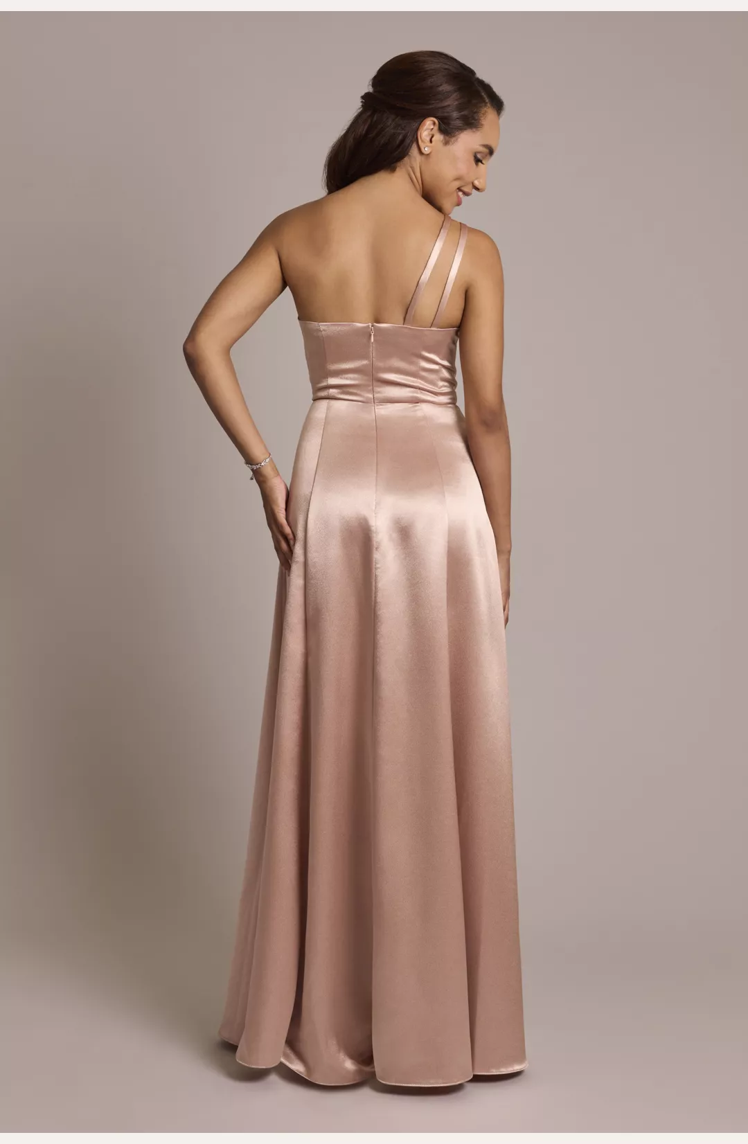 Luxe Charmeuse One-Shoulder Dress STYLE# F20785