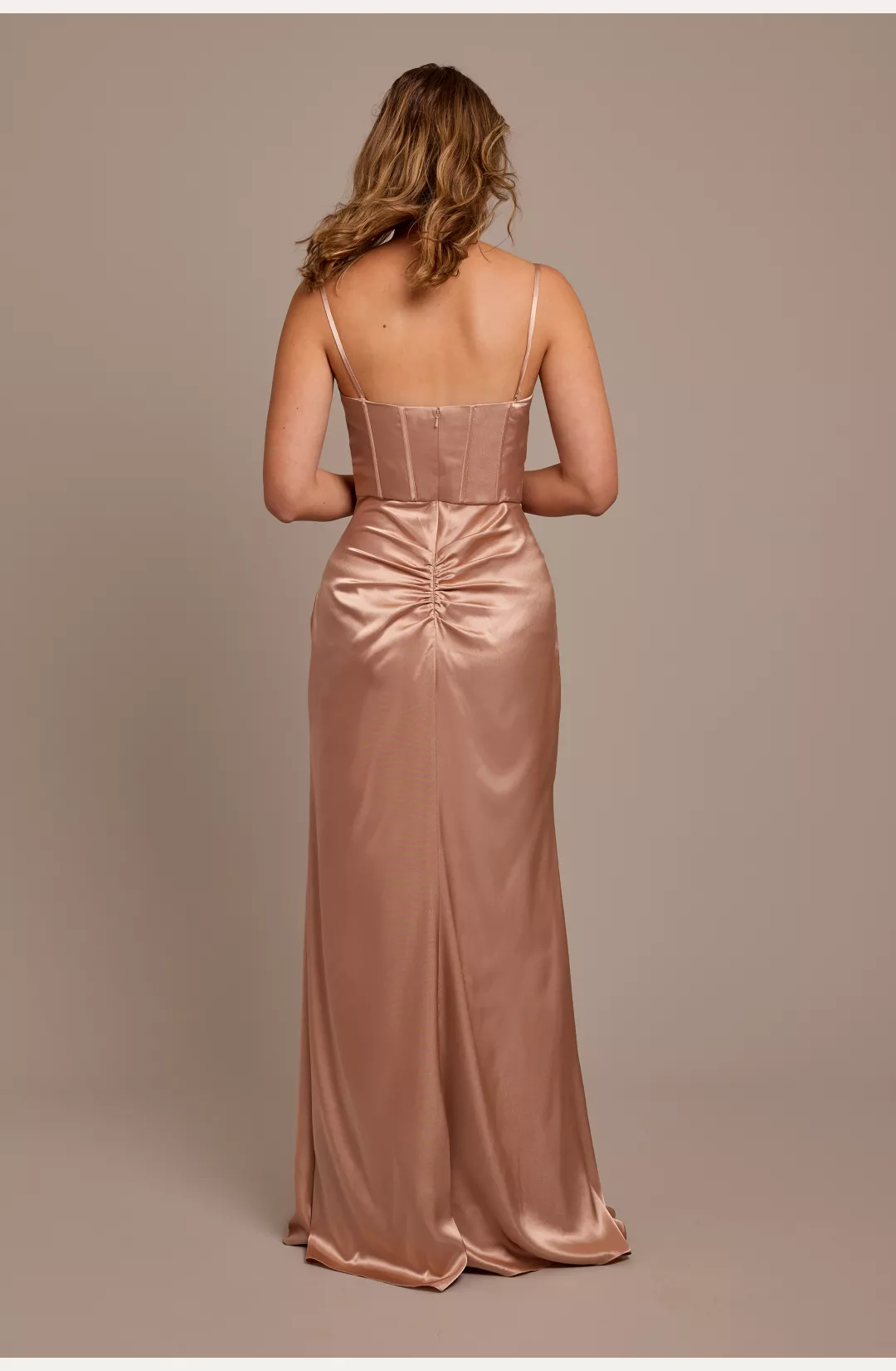 Charmeuse Cowl Spaghetti Strap Bridesmaid Dress STYLE# GS290160