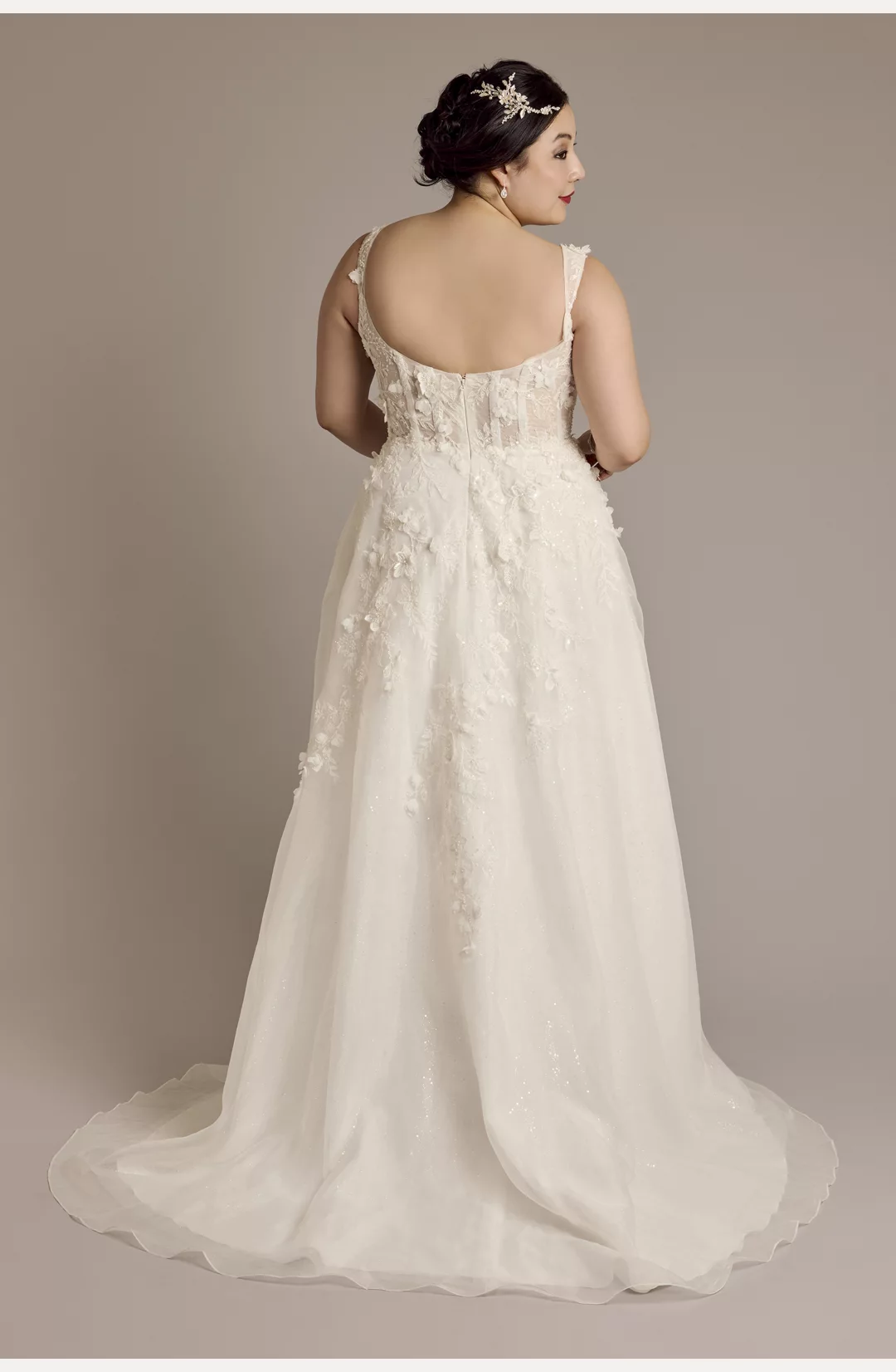 3D Floral Sweetheart Tank A-Line Wedding Dress STYLE# SWG1009