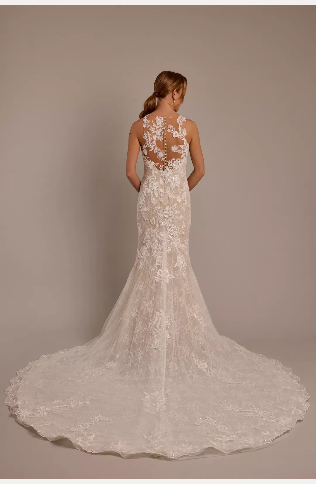 Lace Illusion Tank Mermaid Wedding Dress STYLE# SWG987