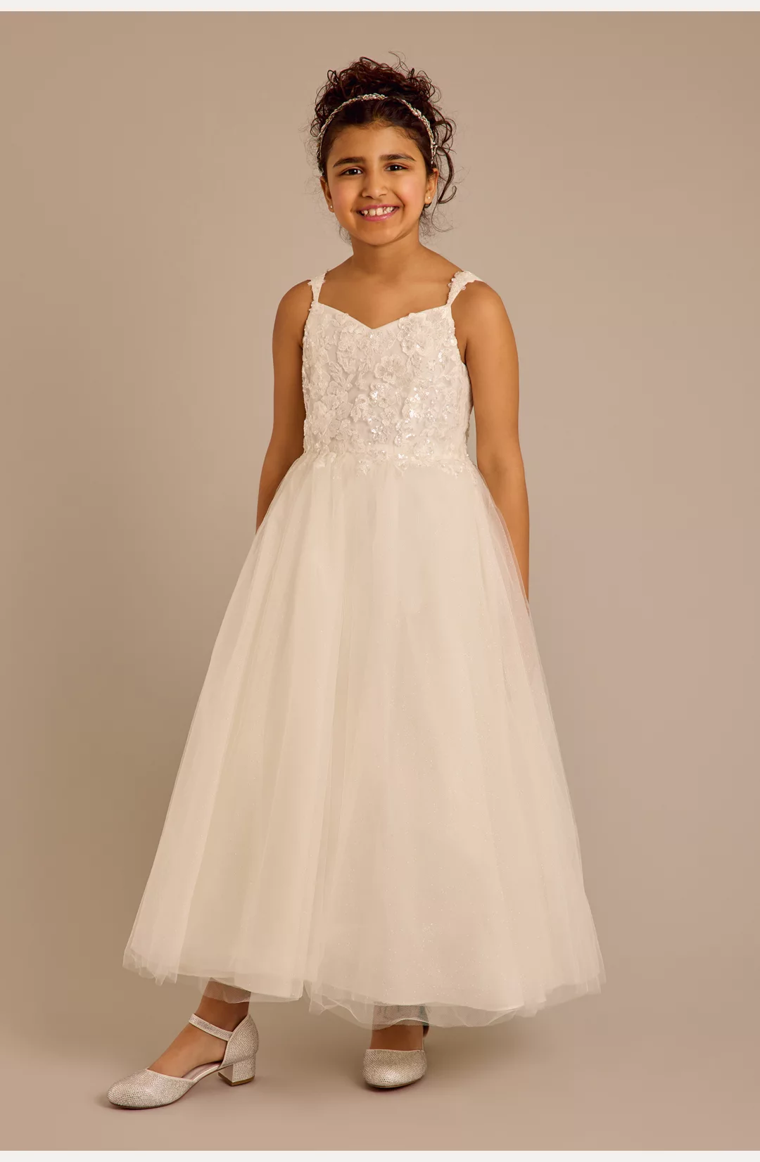 Tulle and Lace Applique Flower Girl Ball Gown STYLE# WG1487