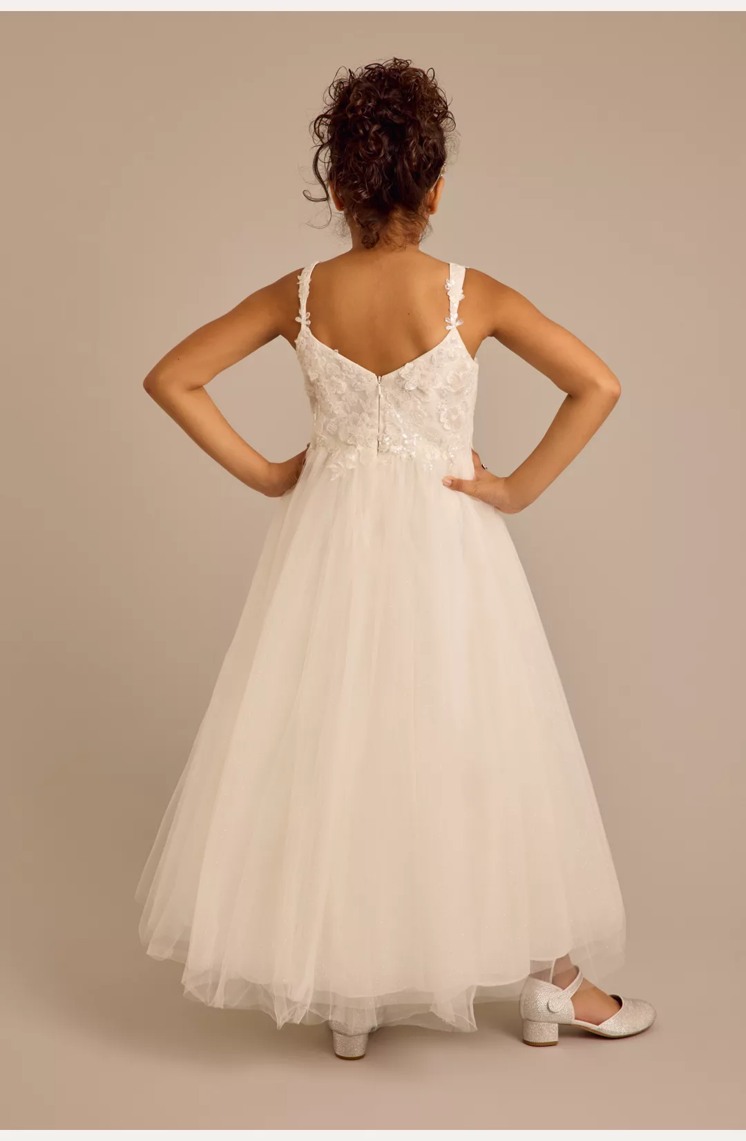 Tulle and Lace Applique Flower Girl Ball Gown STYLE# WG1487