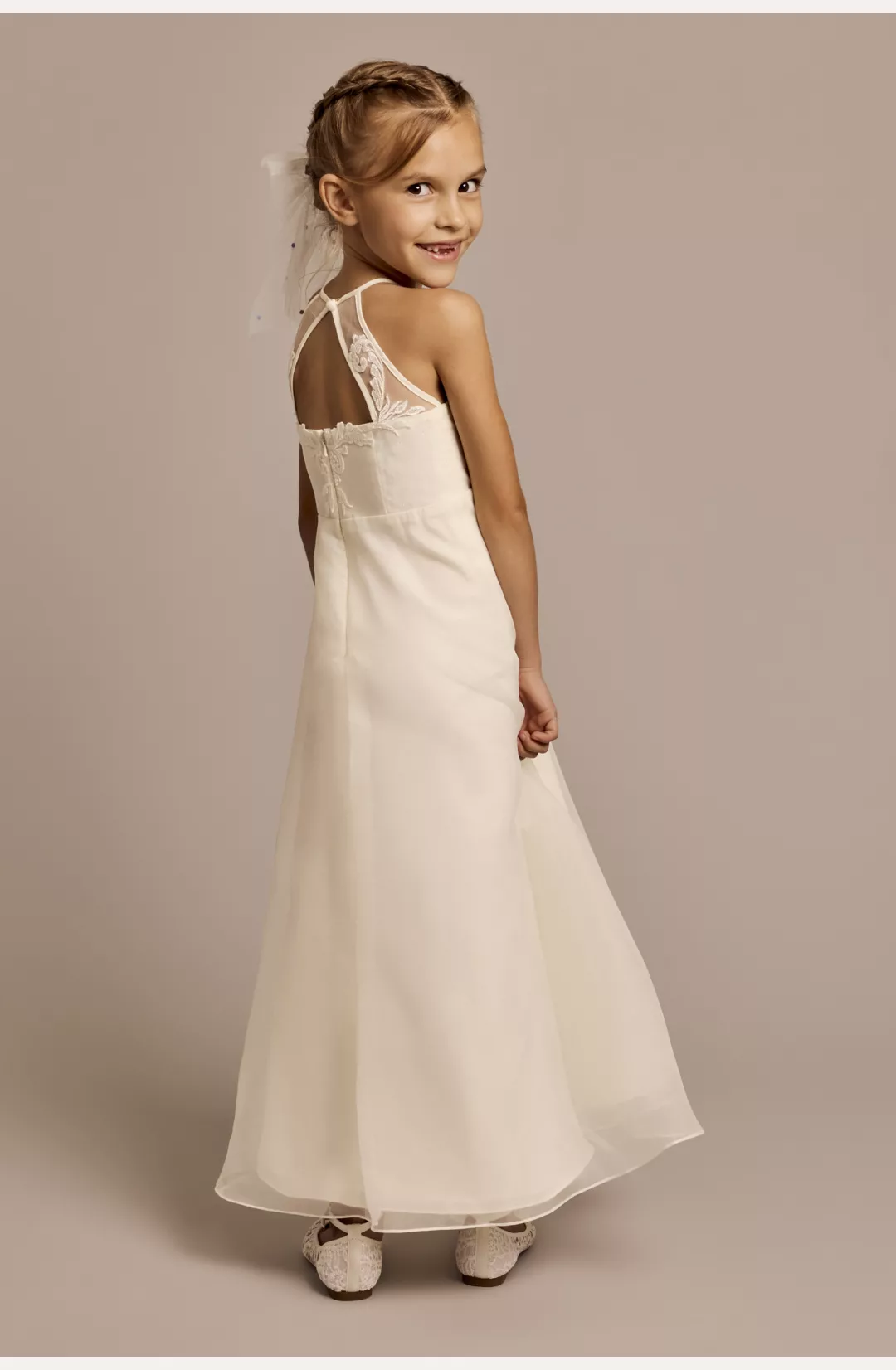 Embellished Halter Neck A-Line Flower Girl Dress STYLE# WG1489